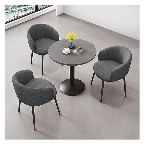 XONJEMU Office Conference Reception Table and 3 Chairs,Negotiation Table,Office Reception Square Table,Business,Round Dining Table with 3 Chairs,Dining Table Set,for Dining Room,Kitchen,Living Room von XONJEMU