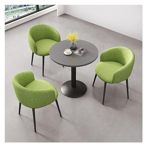 XONJEMU Office Conference Reception Table and 3 Chairs,Negotiation Table,Office Reception Square Table,Business,Round Dining Table with 3 Chairs,Dining Table Set,for Dining Room,Kitchen,Living Room von XONJEMU