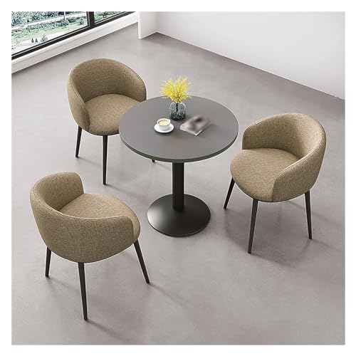 XONJEMU Office Conference Reception Table and 3 Chairs,Negotiation Table,Office Reception Square Table,Business,Round Dining Table with 3 Chairs,Dining Table Set,for Dining Room,Kitchen,Living Room von XONJEMU