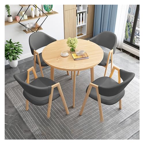 XONJEMU Office Reception Room Club Table,Coffee Table and Chair Set,Meeting Table,Negotiation Table,Meetings,Small Round Tables,Round Table and Four Chairs,Space-Saving Furniture,Office Conference von XONJEMU