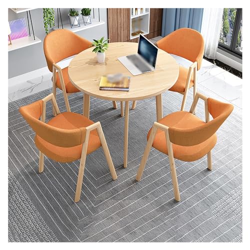 XONJEMU Office Reception Room Club Table,Coffee Table and Chair Set,Meeting Table,Negotiation Table,Meetings,Small Round Tables,Round Table and Four Chairs,Space-Saving Furniture,Office Conference von XONJEMU