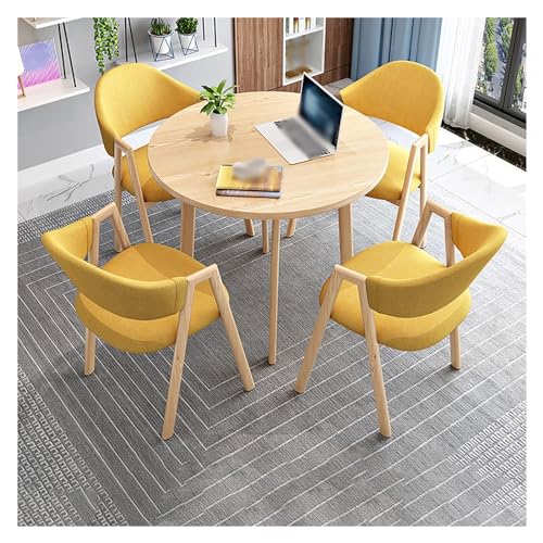 XONJEMU Office Reception Room Club Table,Coffee Table and Chair Set,Meeting Table,Negotiation Table,Meetings,Small Round Tables,Round Table and Four Chairs,Space-Saving Furniture,Office Conference von XONJEMU