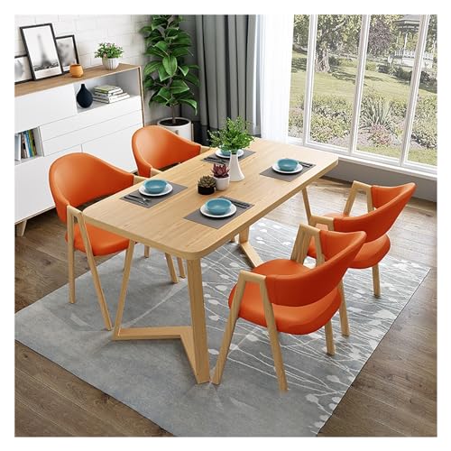 XONJEMU Office Reception Room Club Table,Dining Table with 4 Chairs Set,Kitchen Table and Chairs for 4 People,Negotiation Table,Reception Table and Chair Combination,Meetings Small Round Tables,for von XONJEMU