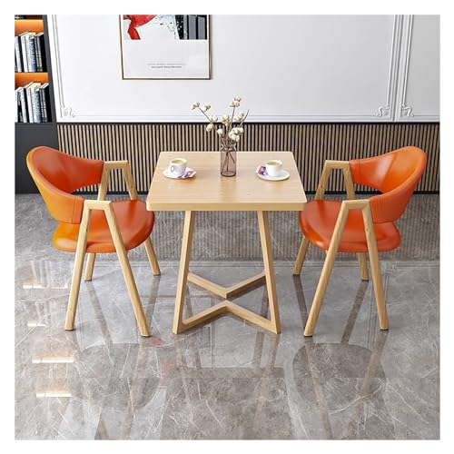 XONJEMU Office Reception Room Club Table,Meeting Table,Coffee Table and Chair Set,Easy Conference Table,Office Conference Table,Meeting Table,Sales Office,Shops,Small Room,Kitchen (Colour: Orange, von XONJEMU