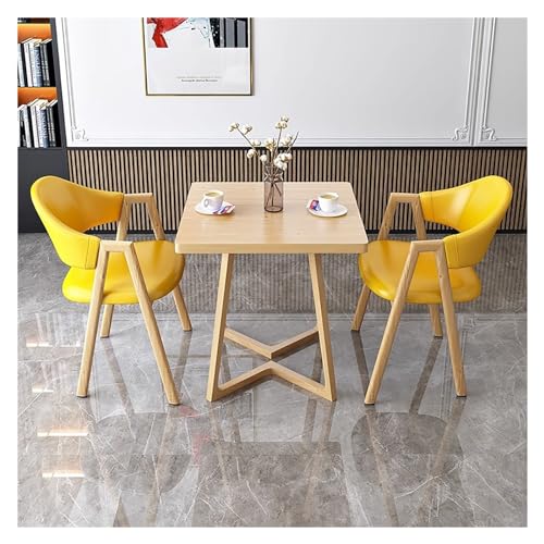 XONJEMU Office Reception Room Club Table,Meeting Table,Coffee Table and Chair Set,Easy Conference Table,Office Conference Table,Meeting Table,Sales Office,Shops,Small Room,Kitchen (Colour: Yellow, von XONJEMU