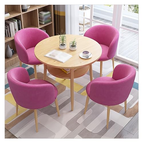 XONJEMU Office Reception Room Club Table,Meeting Table,Office Conference Table,Round Table and Four Chairs,Coffee Table and Chair Set,Small Round Tables,Space-Saving Furniture,Small Space,Kitchen, von XONJEMU