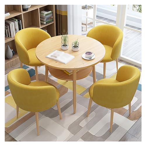 XONJEMU Office Reception Room Club Table,Meeting Table,Office Conference Table,Round Table and Four Chairs,Coffee Table and Chair Set,Small Round Tables,Space-Saving Furniture,Small Space,Kitchen, von XONJEMU