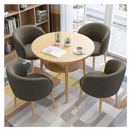 XONJEMU Office Reception Room Club Table,Meeting Table,Office Conference Table,Round Table and Four Chairs,Coffee Table and Chair Set,Small Round Tables,Space-Saving Furniture,Small Space,Kitchen, von XONJEMU