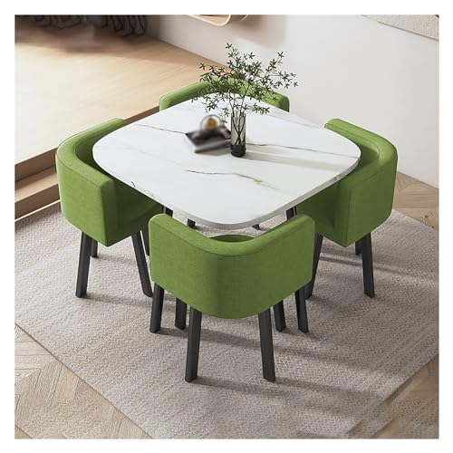 XONJEMU Office Reception Room Club Table,Meetings Small Round Tables,Reception Table and Chair Combination,Meeting Table,Table and Four Chairs,Dining Table with 4 Chairs,Space-Saving Furniture,Dining von XONJEMU