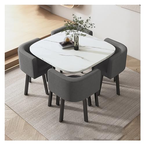 XONJEMU Office Reception Room Club Table,Meetings Small Round Tables,Reception Table and Chair Combination,Meeting Table,Table and Four Chairs,Dining Table with 4 Chairs,Space-Saving Furniture,Dining von XONJEMU