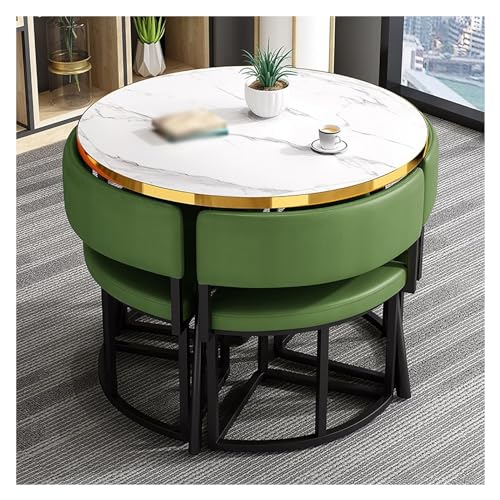 XONJEMU Office Reception Room Club Table,Negotiation Table,Balcony Dining Table Set,Round Sales Tables,Reception Table,Round Conference Table Dining Set with 4 Chairs,Small Conference Room Tables,1 von XONJEMU