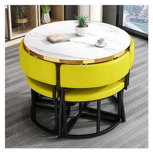 XONJEMU Office Reception Room Club Table,Negotiation Table,Balcony Dining Table Set,Round Sales Tables,Reception Table,Round Conference Table Dining Set with 4 Chairs,Small Conference Room Tables,1 von XONJEMU