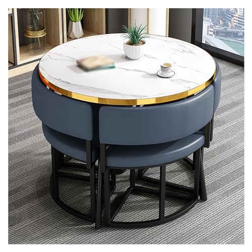 XONJEMU Office Reception Room Club Table,Negotiation Table,Balcony Dining Table Set,Round Sales Tables,Reception Table,Round Conference Table Dining Set with 4 Chairs,Small Conference Room Tables,1 von XONJEMU