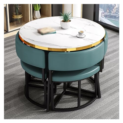 XONJEMU Office Reception Room Club Table,Negotiation Table,Balcony Dining Table Set,Round Sales Tables,Reception Table,Round Conference Table Dining Set with 4 Chairs,Small Conference Room Tables,1 von XONJEMU