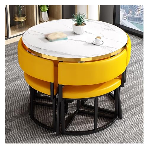XONJEMU Office Reception Room Club Table,Negotiation Table,Balcony Dining Table Set,Round Sales Tables,Reception Table,Round Conference Table Dining Set with 4 Chairs,Small Conference Room Tables,1 von XONJEMU