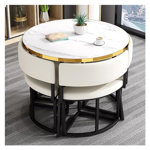 XONJEMU Office Reception Room Club Table,Negotiation Table,Balcony Dining Table Set,Round Sales Tables,Reception Table,Round Conference Table Dining Set with 4 Chairs,Small Conference Room Tables,1 von XONJEMU