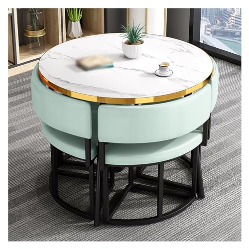 XONJEMU Office Reception Room Club Table,Negotiation Table,Balcony Dining Table Set,Round Sales Tables,Reception Table,Round Conference Table Dining Set with 4 Chairs,Small Conference Room Tables,1 von XONJEMU