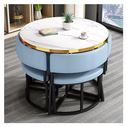 XONJEMU Office Reception Room Club Table,Negotiation Table,Balcony Dining Table Set,Round Sales Tables,Reception Table,Round Conference Table Dining Set with 4 Chairs,Small Conference Room Tables,1 von XONJEMU