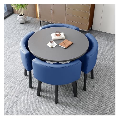 XONJEMU Office Reception Room Club Table,Negotiation Table,Coffee Table and Chair Set,Office Conference Tables,Small Conference Room Tables,Meetings,Round Sales Tables,1 Table 4 Chairs,Space-Saving von XONJEMU