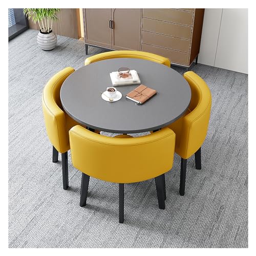 XONJEMU Office Reception Room Club Table,Negotiation Table,Coffee Table and Chair Set,Office Conference Tables,Small Conference Room Tables,Meetings,Round Sales Tables,1 Table 4 Chairs,Space-Saving von XONJEMU