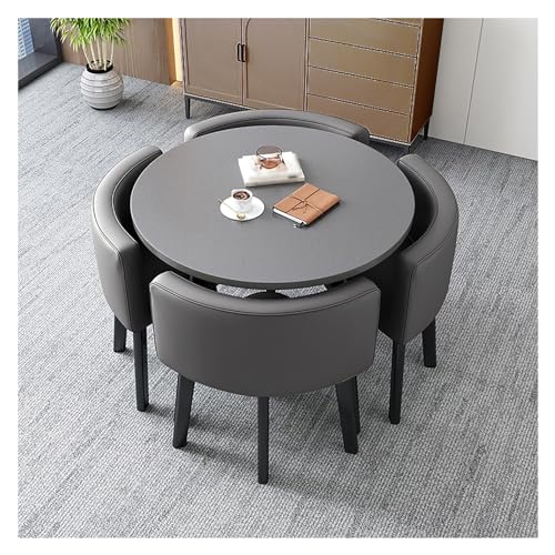 XONJEMU Office Reception Room Club Table,Negotiation Table,Coffee Table and Chair Set,Office Conference Tables,Small Conference Room Tables,Meetings,Round Sales Tables,1 Table 4 Chairs,Space-Saving von XONJEMU
