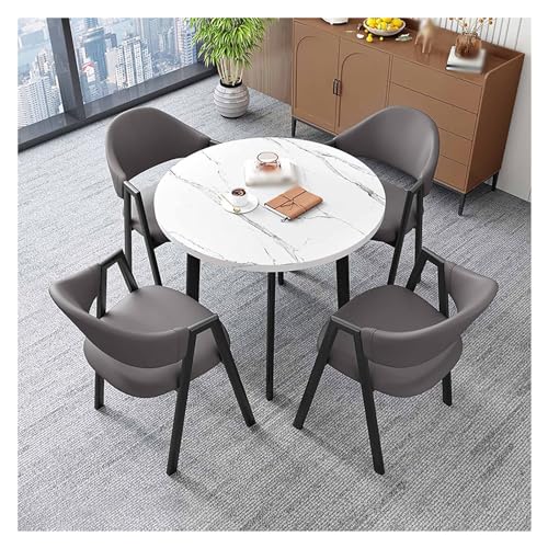 XONJEMU Office Reception Room Club Table,Negotiation Table,Small Conference Room Tables,Coffee Table and Chair Set,Office Conference Tables,Round Sales Tables,Space-Saving Furniture,1 Table,4 Chairs, von XONJEMU