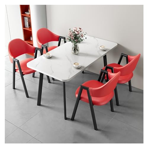 XONJEMU Office Reception Room Club Table,Reception Table and Chair Combination,Dining Table with 4 Chairs Set,Negotiation Table,Table and Four Chairs,Meetings Small Round Tables,Meeting Table, von XONJEMU