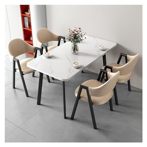 XONJEMU Office Reception Room Club Table,Reception Table and Chair Combination,Dining Table with 4 Chairs Set,Negotiation Table,Table and Four Chairs,Meetings Small Round Tables,Meeting Table, von XONJEMU