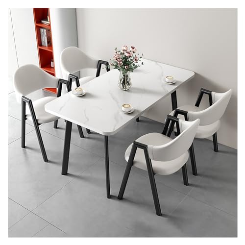 XONJEMU Office Reception Room Club Table,Reception Table and Chair Combination,Dining Table with 4 Chairs Set,Negotiation Table,Table and Four Chairs,Meetings Small Round Tables,Meeting Table, von XONJEMU