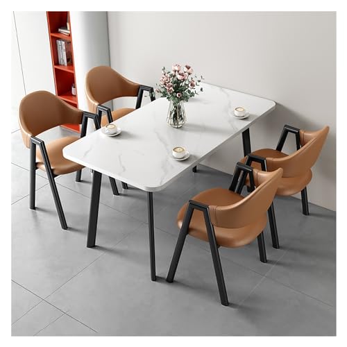 XONJEMU Office Reception Room Club Table,Reception Table and Chair Combination,Dining Table with 4 Chairs Set,Negotiation Table,Table and Four Chairs,Meetings Small Round Tables,Meeting Table, von XONJEMU