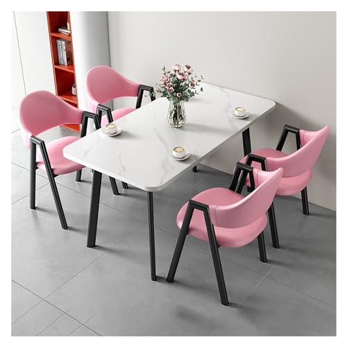 XONJEMU Office Reception Room Club Table,Reception Table and Chair Combination,Dining Table with 4 Chairs Set,Negotiation Table,Table and Four Chairs,Meetings Small Round Tables,Meeting Table, von XONJEMU