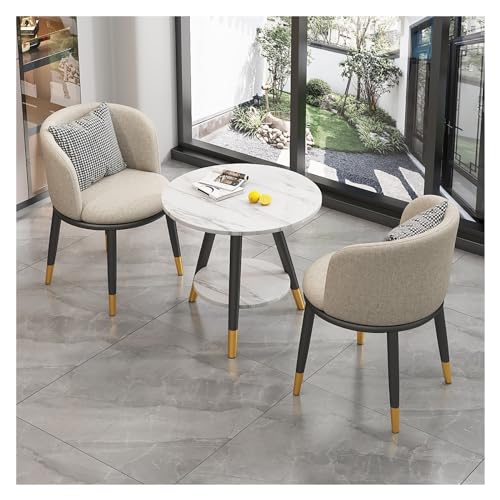 XONJEMU Office Reception Room Club Table,Round Dining Table with 2 Chairs Set,Meeting Table with Chairs,Office Conference Tables,Coffee Table and Chair Set,Space-Saving Furniture,Reception Room,Small von XONJEMU