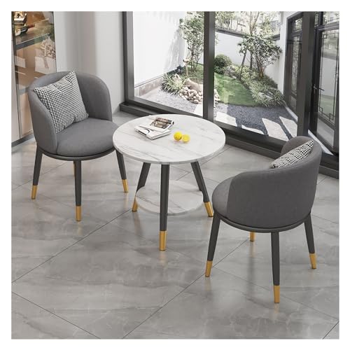 XONJEMU Office Reception Room Club Table,Round Dining Table with 2 Chairs Set,Meeting Table with Chairs,Office Conference Tables,Coffee Table and Chair Set,Space-Saving Furniture,Reception Room,Small von XONJEMU