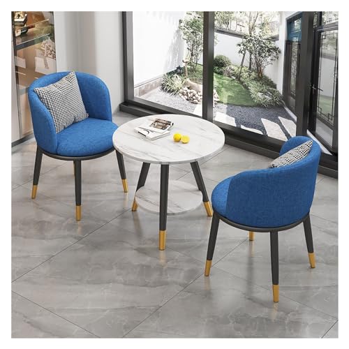 XONJEMU Office Reception Room Club Table,Round Dining Table with 2 Chairs Set,Meeting Table with Chairs,Office Conference Tables,Coffee Table and Chair Set,Space-Saving Furniture,Reception Room,Small von XONJEMU