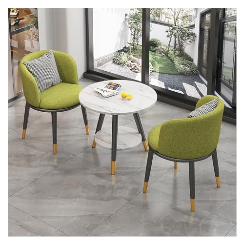 XONJEMU Office Reception Room Club Table,Round Dining Table with 2 Chairs Set,Meeting Table with Chairs,Office Conference Tables,Coffee Table and Chair Set,Space-Saving Furniture,Reception Room,Small von XONJEMU