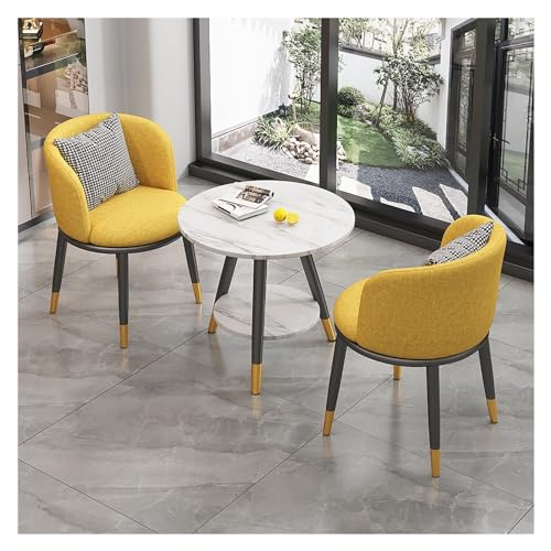 XONJEMU Office Reception Room Club Table,Round Dining Table with 2 Chairs Set,Meeting Table with Chairs,Office Conference Tables,Coffee Table and Chair Set,Space-Saving Furniture,Reception Room,Small von XONJEMU