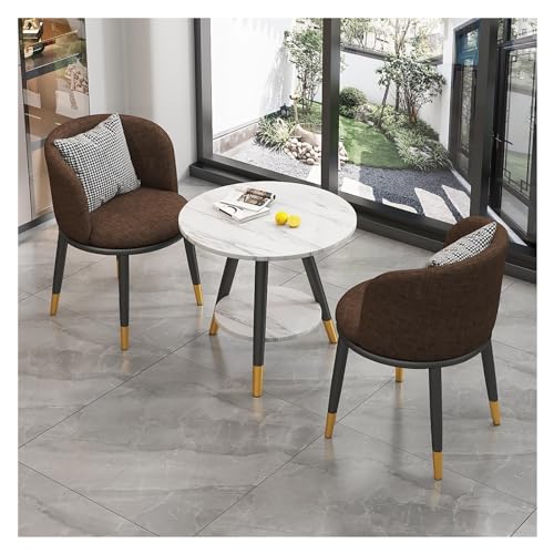 XONJEMU Office Reception Room Club Table,Round Dining Table with 2 Chairs Set,Meeting Table with Chairs,Office Conference Tables,Coffee Table and Chair Set,Space-Saving Furniture,Reception Room,Small von XONJEMU