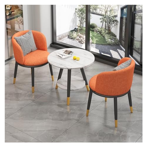 XONJEMU Office Reception Room Club Table,Round Dining Table with 2 Chairs Set,Meeting Table with Chairs,Office Conference Tables,Coffee Table and Chair Set,Space-Saving Furniture,Reception Room,Small von XONJEMU