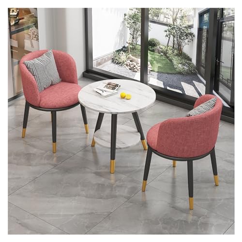 XONJEMU Office Reception Room Club Table,Round Dining Table with 2 Chairs Set,Meeting Table with Chairs,Office Conference Tables,Coffee Table and Chair Set,Space-Saving Furniture,Reception Room,Small von XONJEMU