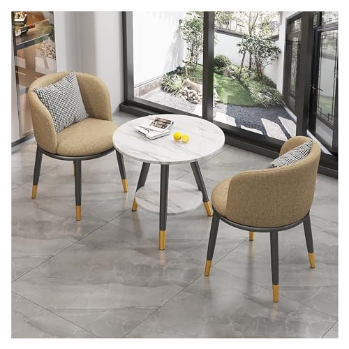XONJEMU Office Reception Room Club Table,Round Dining Table with 2 Chairs Set,Meeting Table with Chairs,Office Conference Tables,Coffee Table and Chair Set,Space-Saving Furniture,Reception Room,Small von XONJEMU