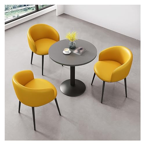 XONJEMU Office Reception Room Club Table,Round Dining Table with 3 Chairs Set,Coffee Table and Chair Set,Negotiating Table,Conference Table,Round,Space-Saving Furniture,Table and Four Chairs,for von XONJEMU