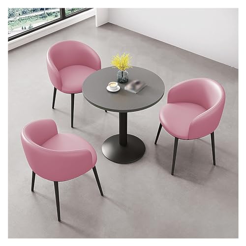 XONJEMU Office Reception Room Club Table,Round Dining Table with 3 Chairs Set,Coffee Table and Chair Set,Negotiating Table,Conference Table,Round,Space-Saving Furniture,Table and Four Chairs,for von XONJEMU