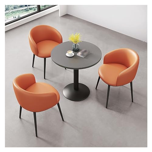 XONJEMU Office Reception Room Club Table,Round Dining Table with 3 Chairs Set,Coffee Table and Chair Set,Negotiating Table,Conference Table,Round,Space-Saving Furniture,Table and Four Chairs,for von XONJEMU