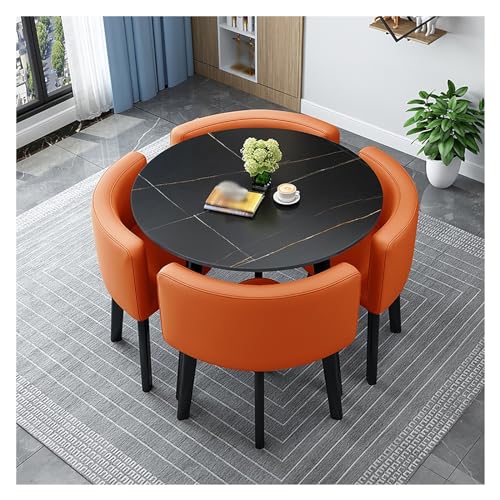 XONJEMU Office Reception Room Club Table,Round Sales Tables,Negotiation Table,Small Round Tables,Conference Tables,Coffee Table and Chair Set,Small Conference Room Tables,1 Table,4 Chairs,Space von XONJEMU
