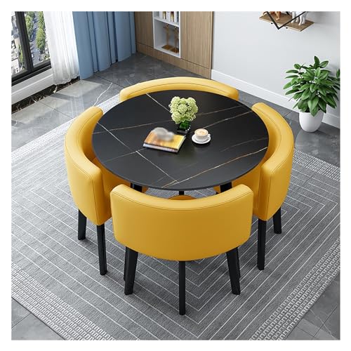 XONJEMU Office Reception Room Club Table,Round Sales Tables,Negotiation Table,Small Round Tables,Conference Tables,Coffee Table and Chair Set,Small Conference Room Tables,1 Table,4 Chairs,Space von XONJEMU