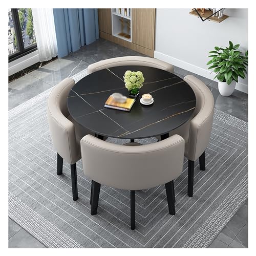 XONJEMU Office Reception Room Club Table,Round Sales Tables,Negotiation Table,Small Round Tables,Conference Tables,Coffee Table and Chair Set,Small Conference Room Tables,1 Table,4 Chairs,Space von XONJEMU