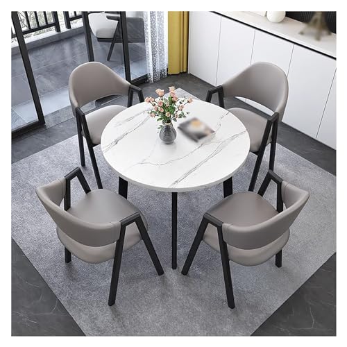 XONJEMU Office Reception Room Club Table,Round Sales Tables,Reception Room,Office Conference Table,Meeting Table,Coffee Table and Chair Set,Space-Saving Furniture,1 Table 4 Chairs,Negotiation Table von XONJEMU