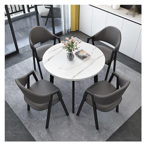 XONJEMU Office Reception Room Club Table,Round Sales Tables,Reception Room,Office Conference Table,Meeting Table,Coffee Table and Chair Set,Space-Saving Furniture,1 Table 4 Chairs,Negotiation Table von XONJEMU