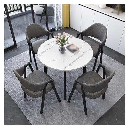 XONJEMU Office Reception Room Club Table,Round Sales Tables,Reception Room,Office Conference Table,Meeting Table,Coffee Table and Chair Set,Space-Saving Furniture,1 Table 4 Chairs,Negotiation Table von XONJEMU