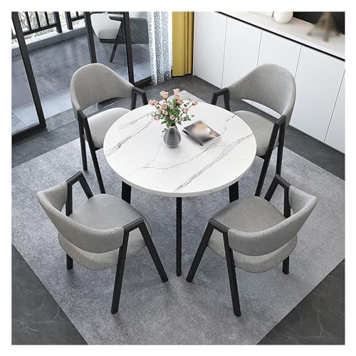 XONJEMU Office Reception Room Club Table,Round Sales Tables,Reception Room,Office Conference Table,Meeting Table,Coffee Table and Chair Set,Space-Saving Furniture,1 Table 4 Chairs,Negotiation Table von XONJEMU